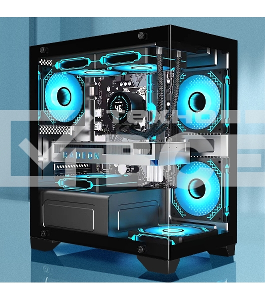 Компьютерный корпус Minitower ExeGate i3 SEA LE (mATX, без БП, 1хUSB+1хUSB 3.0, HD аудио, черный, передняя и боковая панели - закаленное стекло)