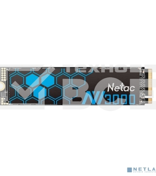 Накопитель SSD Netac NV3000, 500Gb, PCIe 3.0 x4, M.2 2280, NVMe, R/W 3000/2100, с радиатором