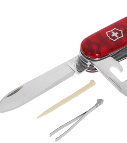 Нож перочинный Victorinox Huntsman (1.3713.T) 91мм 15функций красный полупрозначный карт.коробка