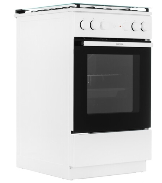 Плита комбинированная Gorenje GK5A21WH белый, конфорок 4 газовых, духовка 68 л, 50 см x 85 см x 59.4 см