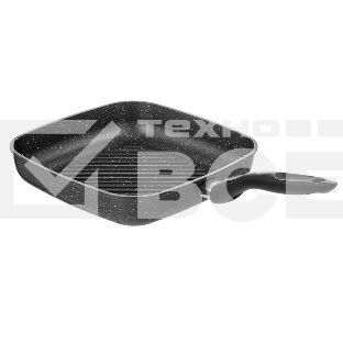 Сковорода-гриль литая Великие Реки Жар-26КГ квадратная, классическая каменная черная 26*26 см