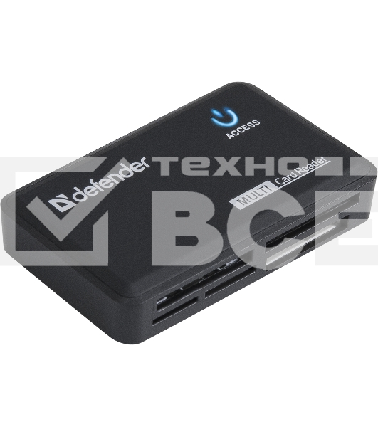 Кардридер DefenderOPTIMUS, до 4 типов карт одновременно + кабель USB 2.0 A(M) - MiniB (M) длина 1 м.