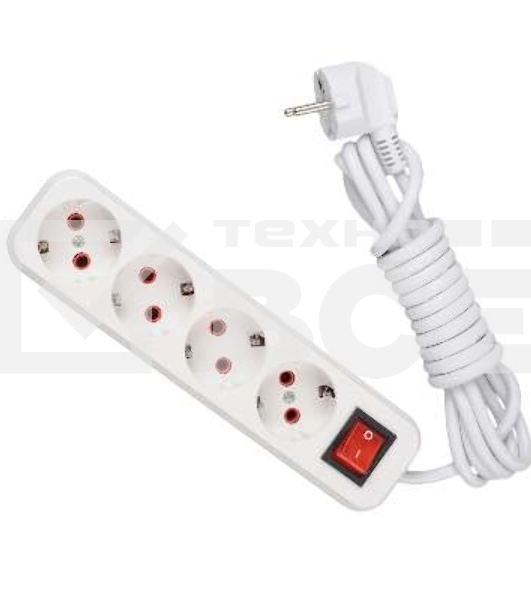 Удлинитель 4х2м с заземл. 16А IP20 с выкл. Lezard 720-0402-402