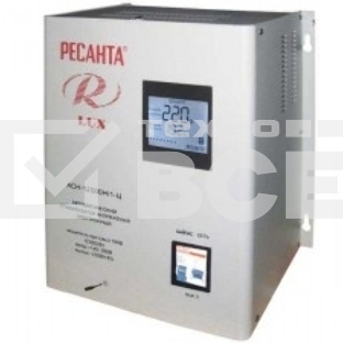Стабилизаторы напряжения Ресанта АСН-12 000/Н1-Ц 63/6/22 Стабилизатор Lux {220В±8%, Габ. 305х190х360, Вес 19,5кг}