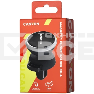 Держатель автомобильный Canyon Car Holder for Smartphones,magnetic suction function ,with 2 plates(rectangle/circle), black ,40*35*50mm 0.033kg