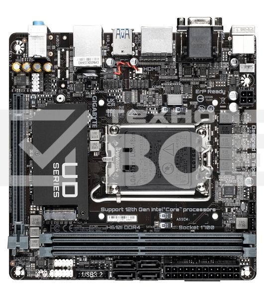 Материнская плата Gigabyte H610I DDR4, LGA 1700, Intel H610, 2xDDR4, 4xSATA, 1xM.2, 1xPCIe 4.0 x16, 1xHDMI, 1xVGA, 2xDP, 1x 1Gb LAN, 2xUSB-A 3.2 Gen 1, 4xUSB-A 2.0, 3x 3.5 мм, 7.1, Mini-ITX