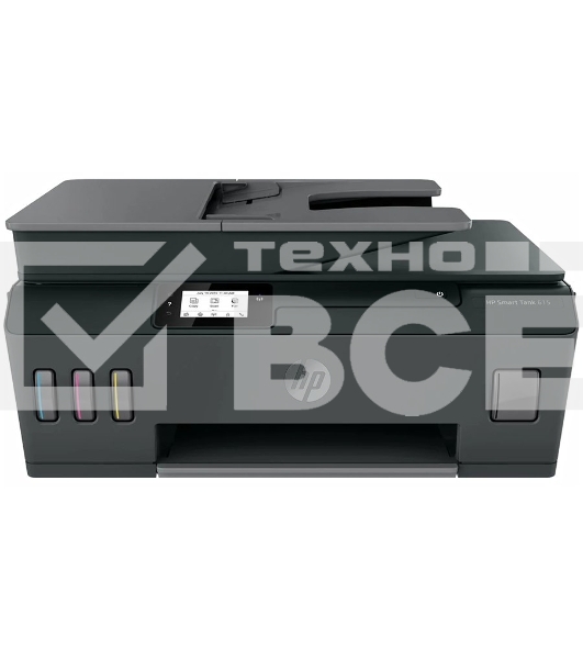 МФУ струйный HP Smart Tank 615 AiO (Y0F71A), A4, цветной, печ. до 22 стр/мин. (ч/б) до 16 стр/мин. (цвет), скан. до 5 стр/мин. (ч/б) 3 стр/мин. (цвет), 1200 x 1200 dpi (ч/б печать, скан.) 1200 x 4800 dpi (печать цвет), USB, Wi-Fi, BlueTooth, Air Print, Mo