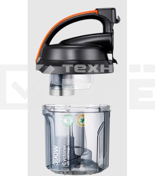 Пылесос Samsung VC15K4136VL/EV черный/оранжевый, 390/1500 Вт, уборка сухая, пылесборник контейнер 1.3 л
