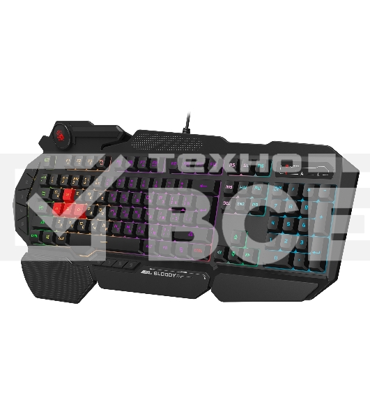 Клавиатура A4Tech Bloody B310N черный USB Multimedia for gamer LED (подставка для запястий) (B310N)