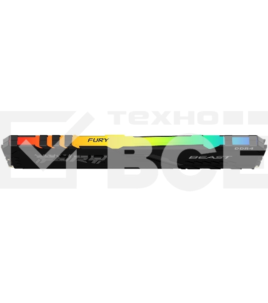Оперативная память Kingston Fury Beast, DDR4, 16GB (1x16GB), 3200MHz, CL16, с радиатором, RGB, чёрный