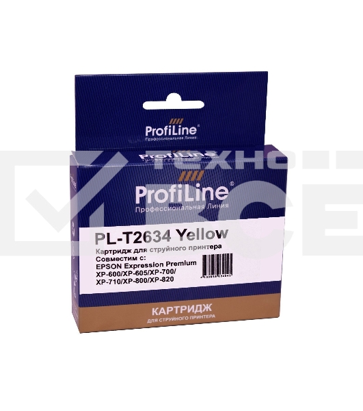 Струйный картридж PL-T2634 для принтеров EPSON Expression Premium XP-600/XP-605/XP-700/XP-710/XP-800/XP-820 с чернилами Yellow ProfiLine