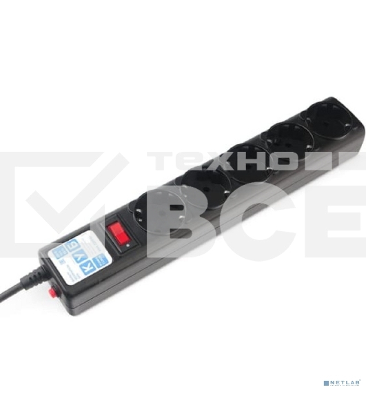 Сетевой фильтр Powercube SPG5-10M 10м (5 розеток) черный (коробка)