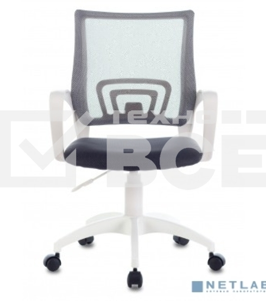 Кресло компьютерное Бюрократ CH-W695NLT TW-04 TW-12 темно-серый, сетка/ткань, крестовина пластик, пластик белый