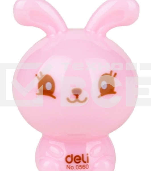 Точилка для карандашей ручная Deli Rabbit E0560 1 отверстие пластик ассорти блистер