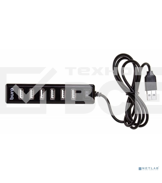 Разветвитель USB 2.0 Buro BU-HUB7-1.0-U2.0 7порт. черный
