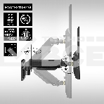 Крепление настенное ExeGate EWM1-3410-01G (кронштейн для одного монитора 13'-34', газовая пружина, VESA 75x75, 100x100, нагрузка 2-10 кг, наклон -90°/+90°, вращение 360°, черный), фото5