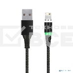 Кабель зарядки с магнитным отсоед. наконечн. 8-pin для Apple, длина 1м, до 2 А, черный (iK-510mt-2), фото 1