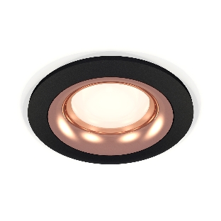 Комплект встраиваемого светильника Ambrella light XC7622006 SBK/PPG черный песок/золото розовое полированное MR16 GU5.3 (C7622, N7015)