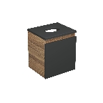 Тумба Bau Dream Blackwood 35 с ящиком, графит, раковина BAU Mini 24х24, смеситель для раковины высокий Hotel Black, черный, выпуск клик клак, черный, фото9