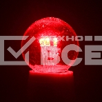 Лампа шар e27 6 LED  Ø45мм - красная, прозрачная колба, эффект лампы накаливания, фото2