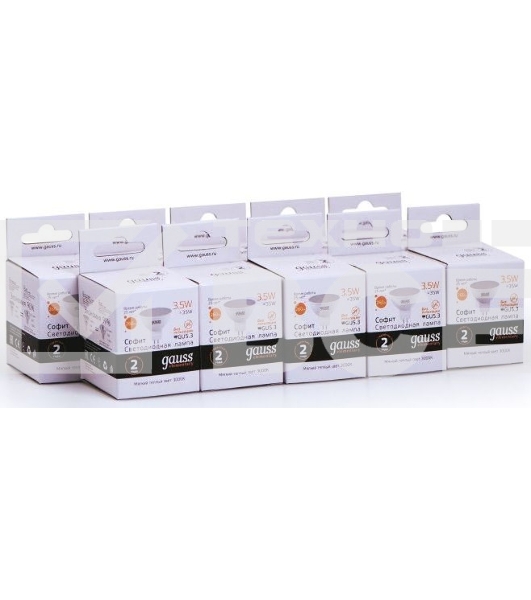 Лампа светодиодная Gauss Elementary MR16 3.5Вт цок.: GU5.3 спот 220B 3000K св. свеч. бел. теп. (упак.: 10 шт) (13514)