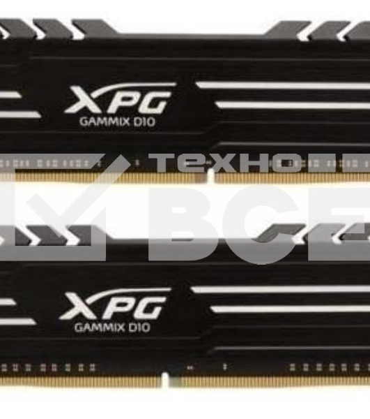 Оперативная память XPG Gammix D10, DDR4, 16GB (2x8GB), 3200MHz, CL16, UDIMM, с радиатором, черный