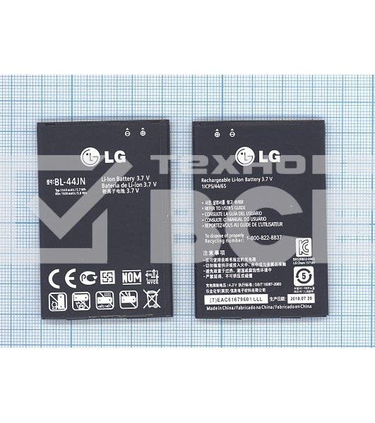 Аккумуляторная батарея BL-44JN для LG Optimus черный, P970 1500mAh 3,7V