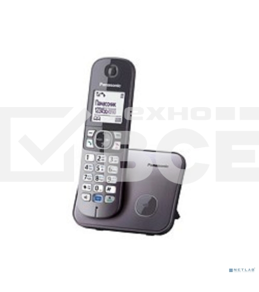 Телефон беспроводной (DECT) Panasonic KX-TG6811RUM (серебристый) {Беспроводной DECT,40 мелодий,телефонный справочник 120 зап.}