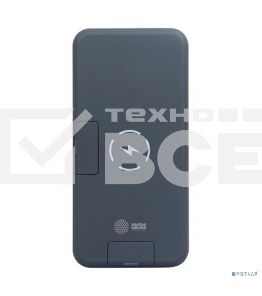Портативный аккумулятор Cactus CS-PBFSQT-10000 Li-Pol 10000mAh 3A+3A черный 1xUSB беспроводная зарядка