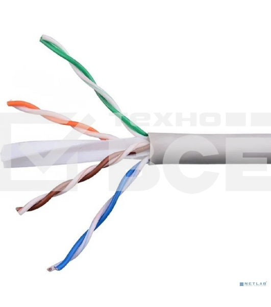 Кабель Cablexpert Россия UPC-6055-4-CU/100, UTP indoor 4x2x0.55, медный, кат.6, однож., 100м, box, серый