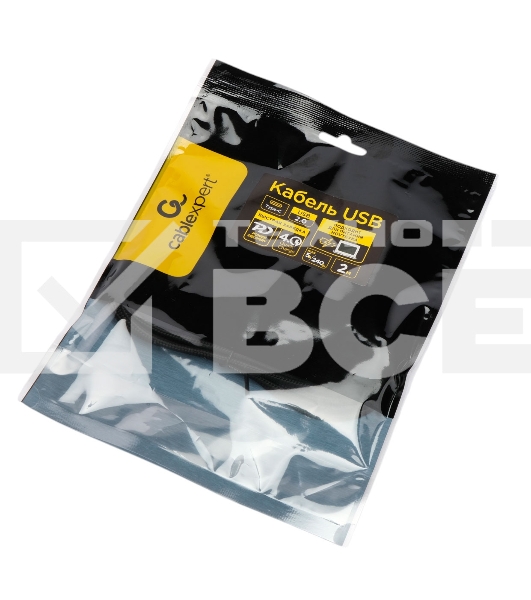Кабель USB2.0 Cablexpert ССP-USB2.0-240W-2M Type-C/Type-C, 5А, 240Вт, PD3.1/QC4.0, медь, алюминиевые коннекторы, оплетка, 2м, черный, пакет