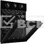 Встраиваемый духовой шкаф Monsher MOE 4563 Noir, электрический, High-Tech, объем 50 л, конвекция, гриль, 3 стекла в дверце, съемные стекла, съемная дверца, телескопические направляющие, черный, фото3