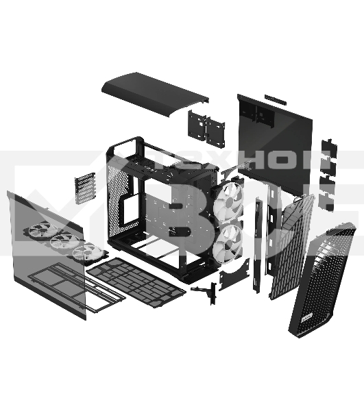 Корпус Fractal Design Torrent Black RGb TG Light Tint / E-ATX, TG, 2x3.5, 4x2.5, 7xPCI, 1xUSB-C, 2xUSB3.0 / 2x180mm, 3x140mm ARGb fans inc. / FD-C-TOR1A-04
