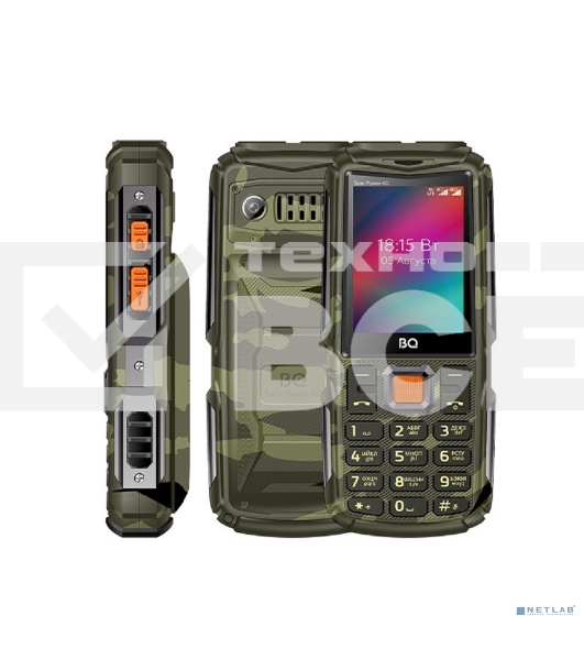 Мобильный телефон BQ 2410L Tank Power 4G камуфляж/метал