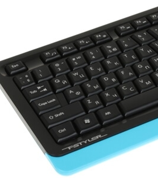 Клавиатура проводная A4Tech Fstyler FKS10, USB, черный/синий