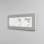 Рамка на 3 поста Split (дымчатый/белый, soft-touch) W0033067, фото7