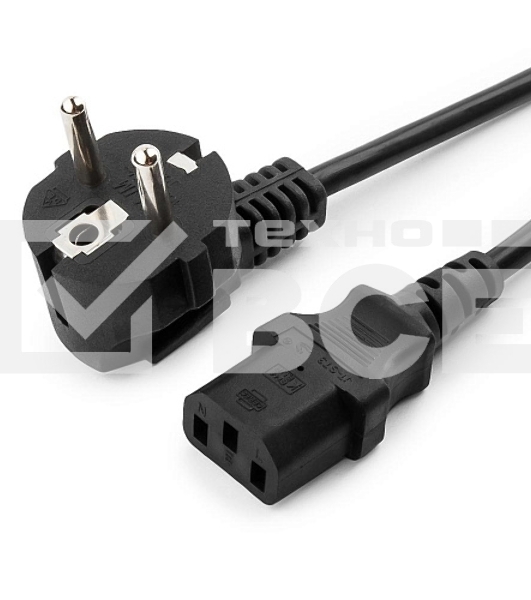 Кабель Gembird Power 250V 10A EUR, VDE Кабель питания сетевой, Евровилка, заземление, 5m (PC-186-VDE-5M)