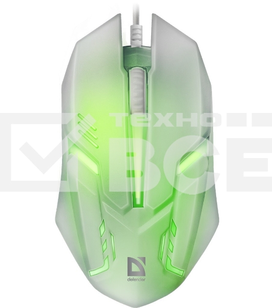 Мышь проводная Defender Cyber MB-560L белый, 1200 dpi, USB, кнопки - 3