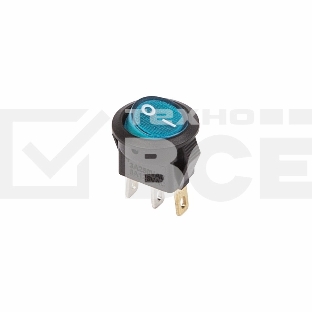 Выключатель клавишный круглый 250V 3А (3с) ON-OFF синий с подсветкой Micro Rexant