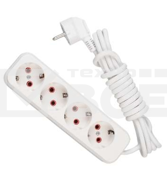 Удлинитель 4х2м с заземл. 16А IP20 Lezard 720-0402-401
