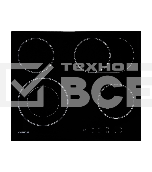Варочная поверхность Hyundai HHE 6670 BG черный