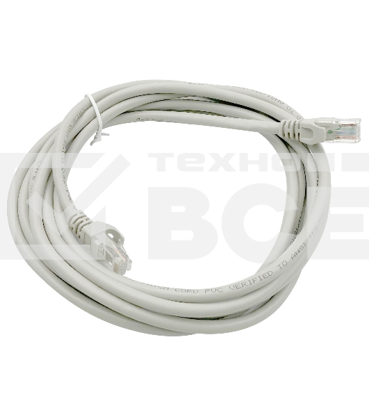 Патч-корд Buro Basic UTP 4 пары cat6 CCA molded 3м серый RJ-45 (m)-RJ-45 (m)