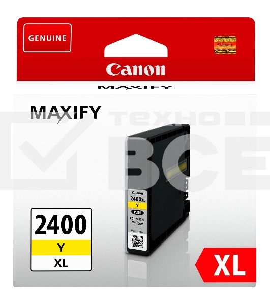 Картридж струйный CANON PGI-2400XL желтый (1520 стр. 19.3 мл) для Canon MAXIFY iВ4140/iB4040/МВ5040/МВ5340