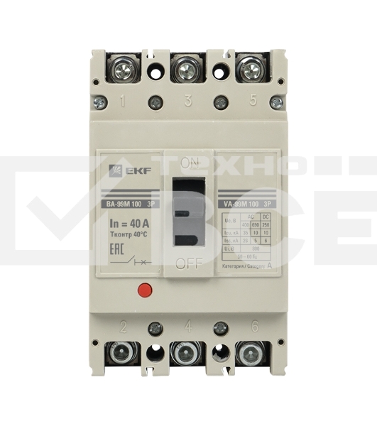 Выключатель автоматический 3п ВА-99М 100/40А 35кА PROxima EKF mccb99-100-40m