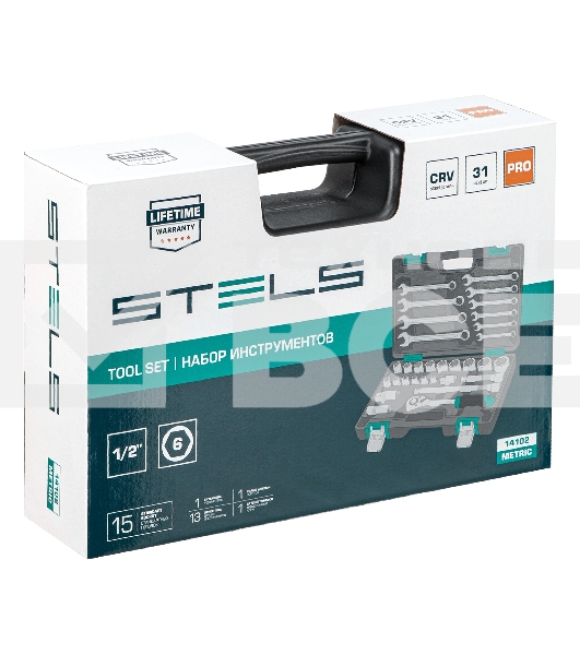 Набор инструментов STELS 141021/2'' CrV пластиковый кейс 31 предм.