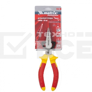 Длинногубцы Matrix прямые Insulated, 160мм, двухкомпонентные рукоятки PROFESSIONAL