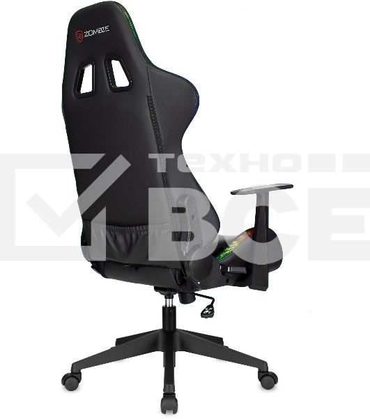 Кресло игровое Zombie GAME RGb черный эко.кожа/ткань крестов. пластик