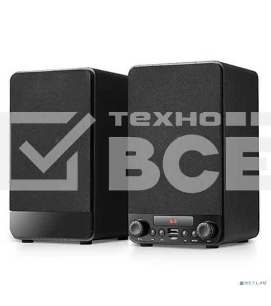 Акустическая система Dialog Jazz AJ-13 BLACK - акустические колонки 2.0, 2*15W RMS, Bluetooth, FM, USB+microSD reader