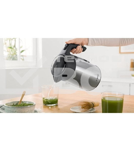 Чайник Bosch TWK7L460, 1,7л, 2400 Вт., нерж.сталь, шкала уровня воды