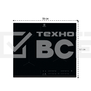 Индукционная варочная панель Electrolux CIV634 на 4 конфорки, cтеклокерамика, мощность: 7200 Вт, независимая установка, слайдерное управление,размеры (ШхГ): 59x52 см
